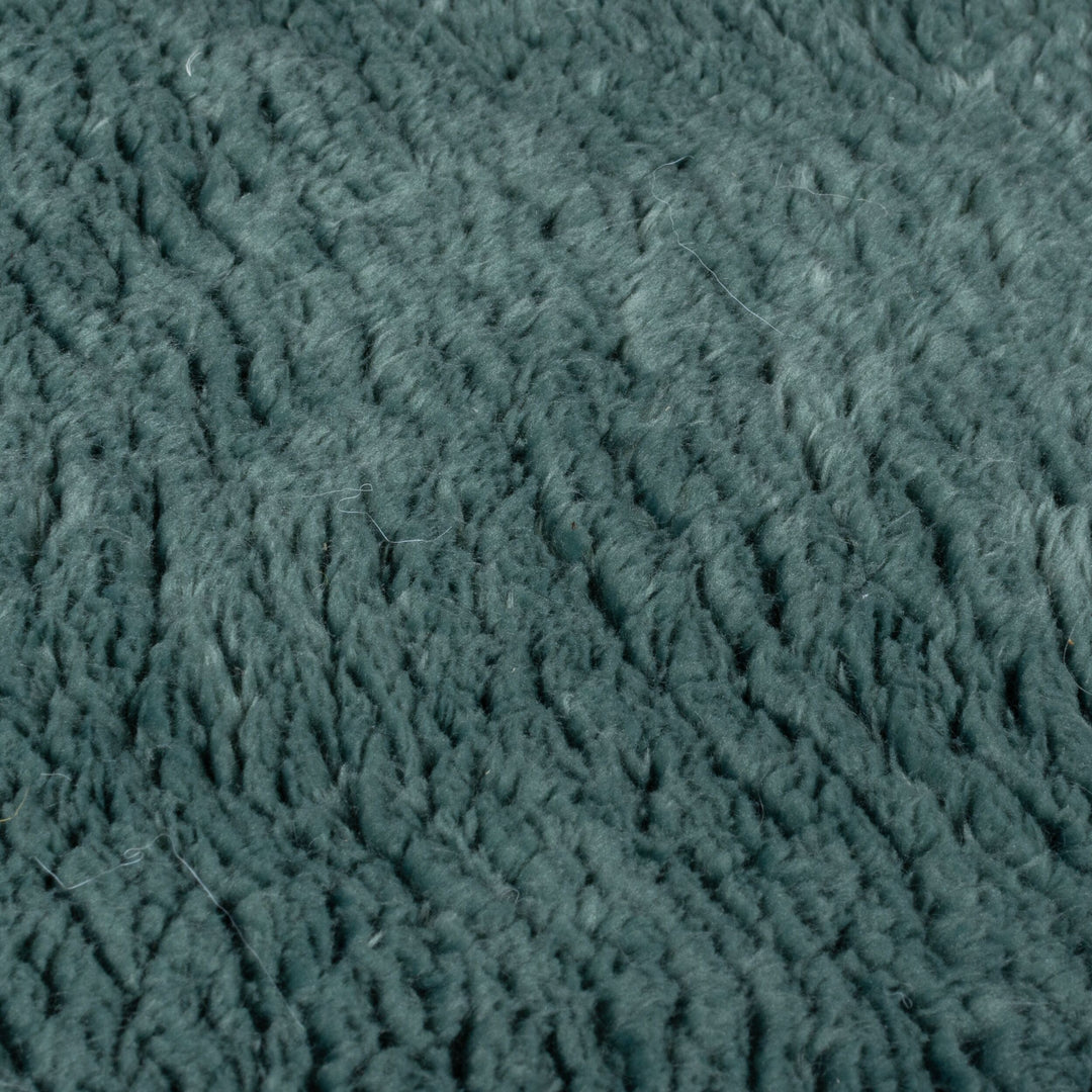 Hochflor Teppich waschbar Unifarben - Schlafzimmer_Türkis_Rechteckig_