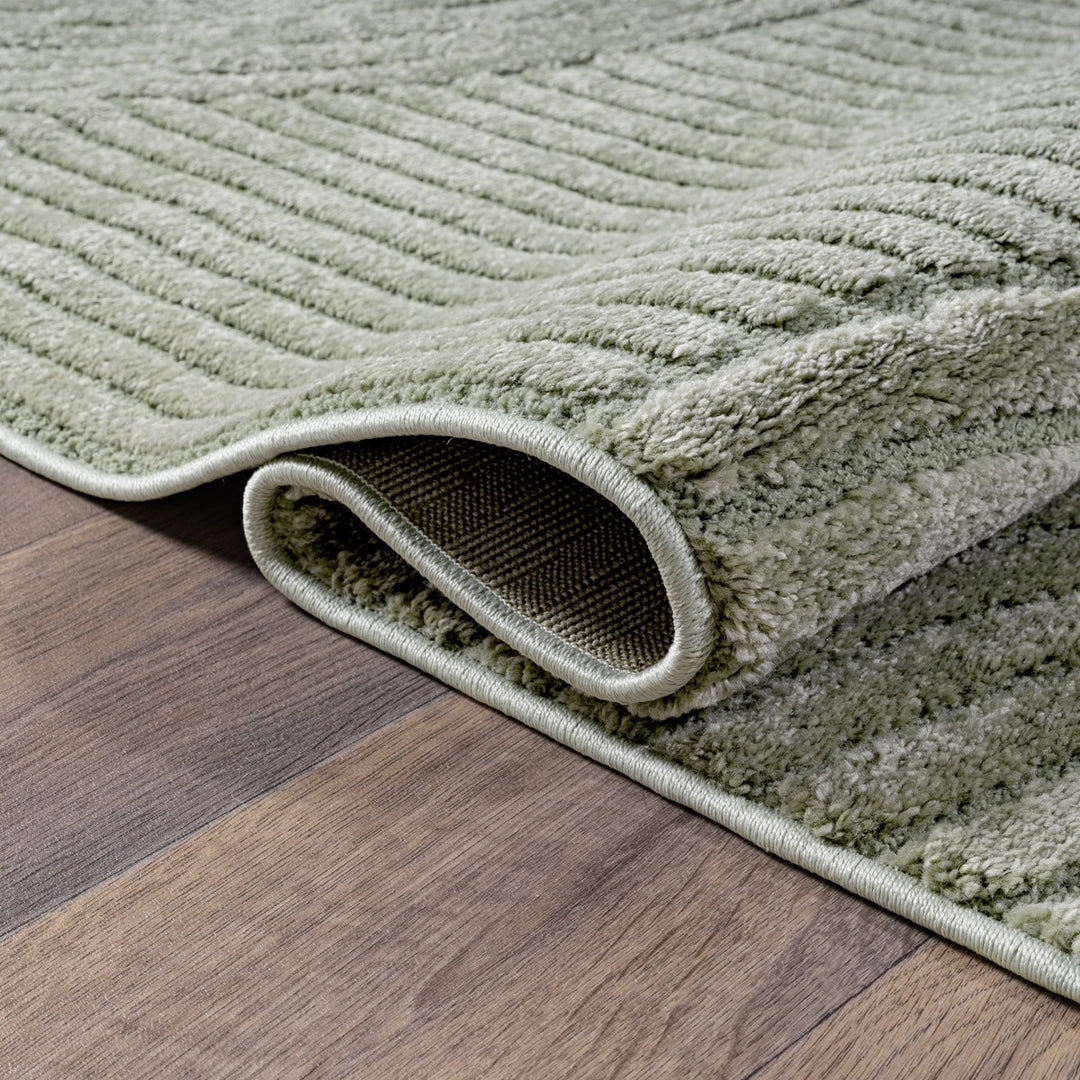 Teppich Grün Geometrisch rechteckig Polyester Skandinavisch Einrichtung Wohnidee Bodenbelag CETINA_