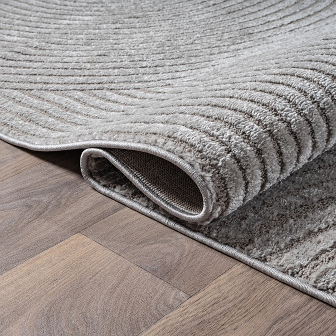 Teppich Grau Geometrisch rechteckig Polyester Skandinavisch Einrichtung Wohnidee Bodenbelag CETINA_