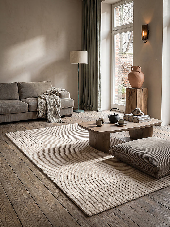 Teppich Beige Läufer gemütliche Wohnszene_