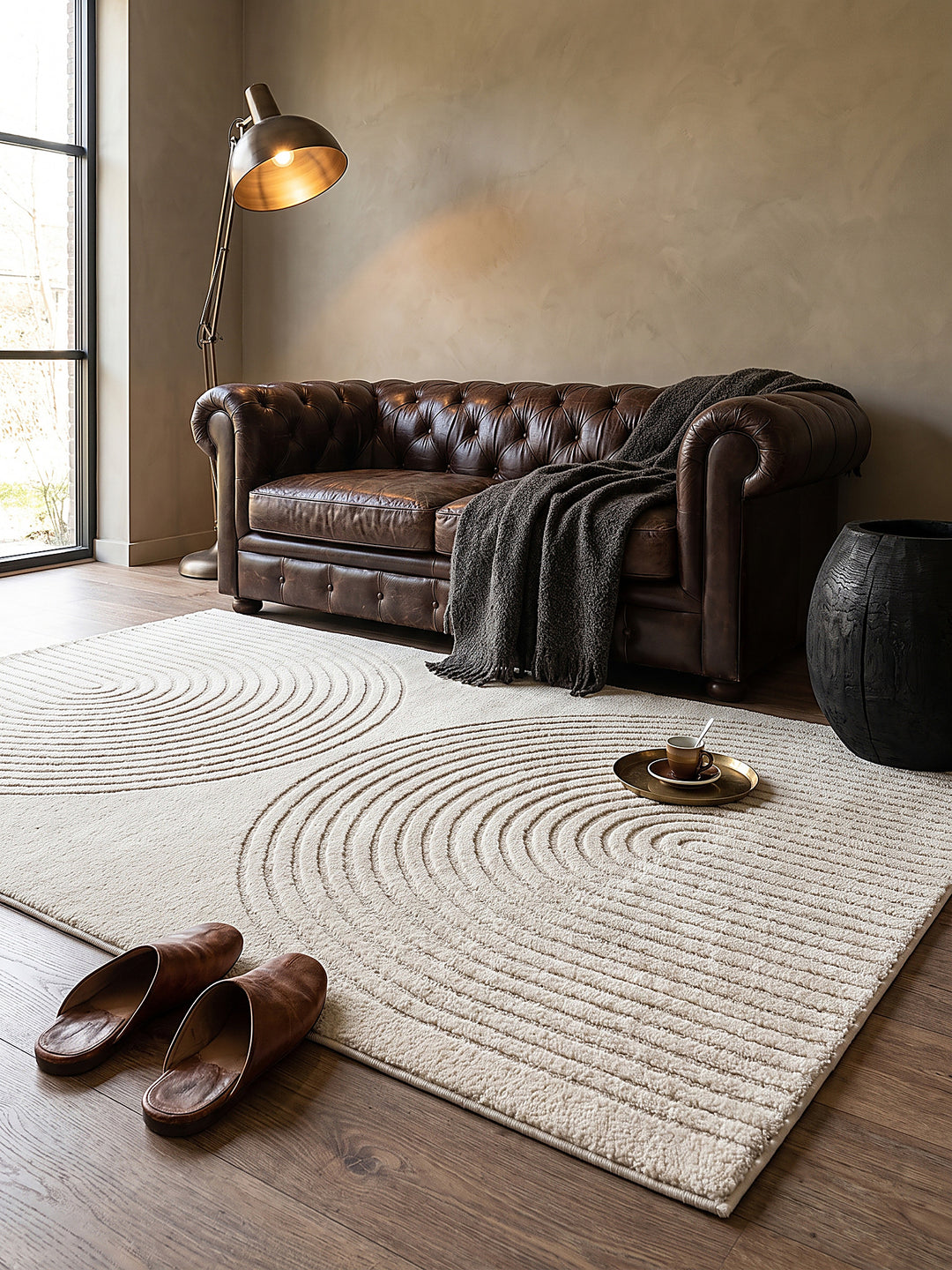 Teppich Creme Textur Nahaufnahme_