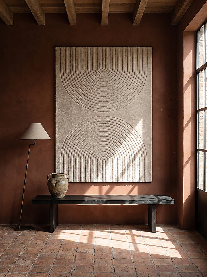 Teppich Beige als Wandteppich_