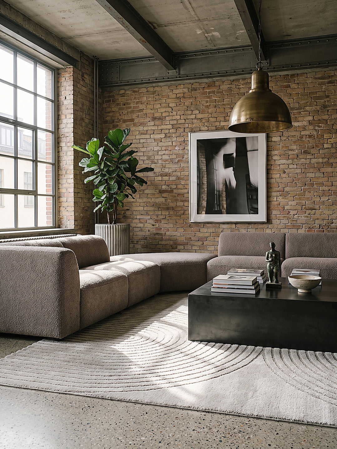 Teppich Grau rechteckig Editorial Styling_