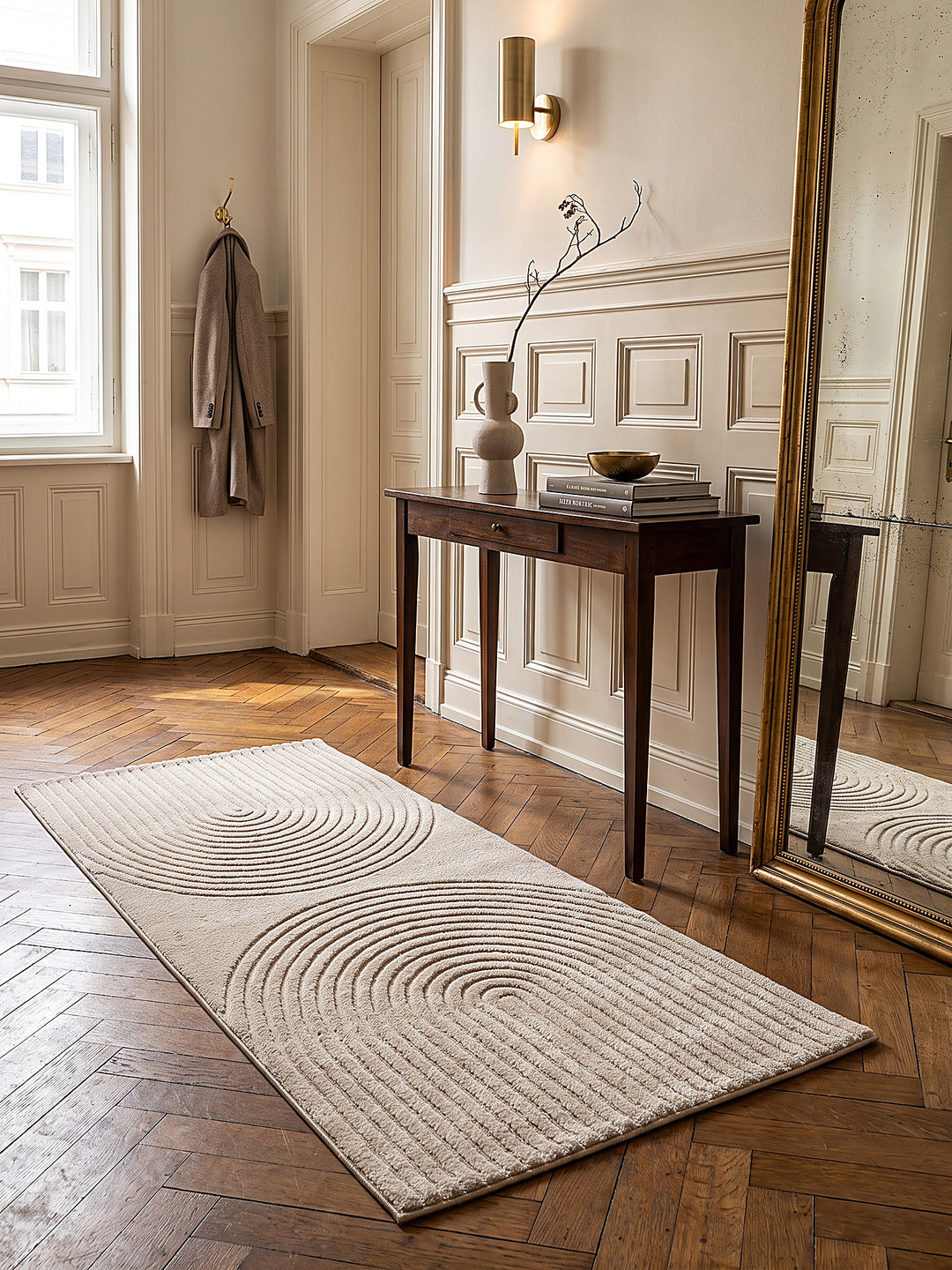 Teppich Beige Läufer gemütliche Wohnszene_
