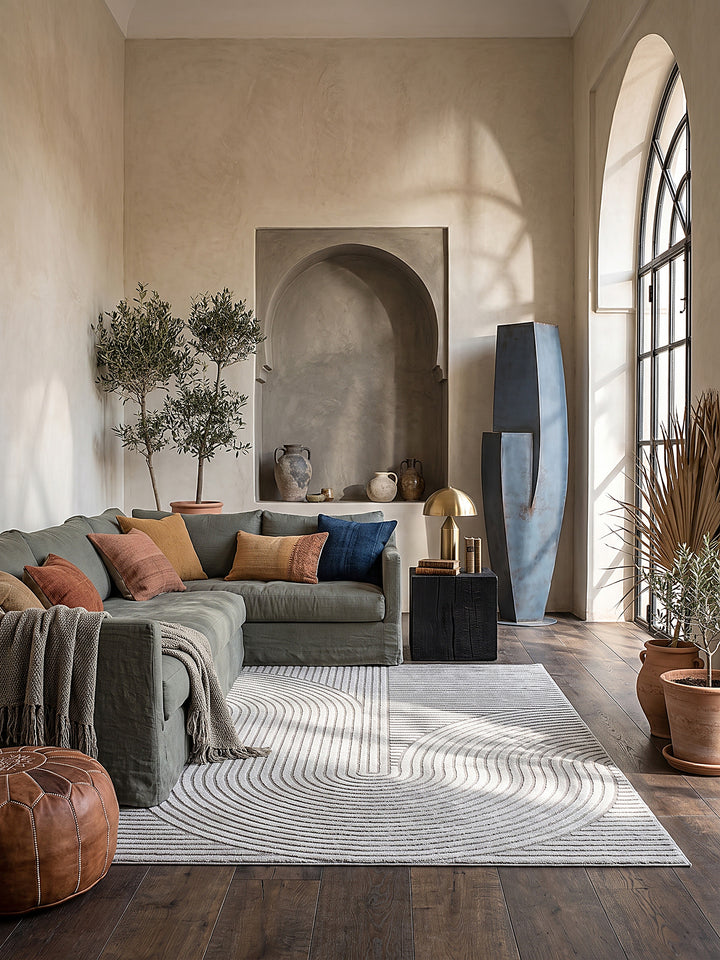 Teppich Grau rechteckig Editorial Styling_