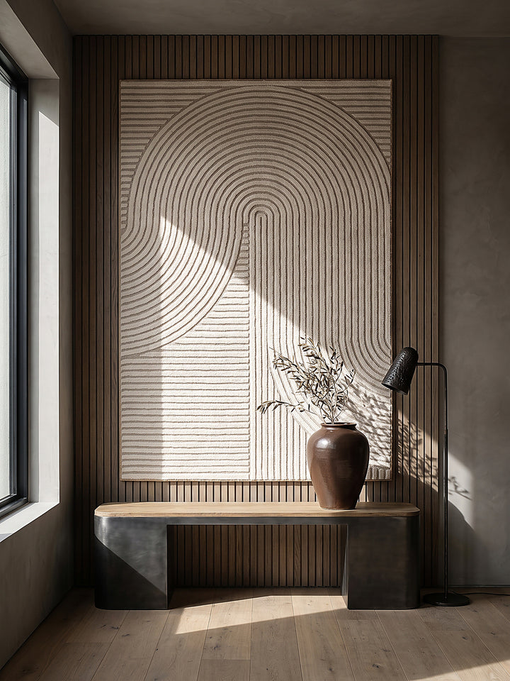 Teppich Beige als Wandteppich_