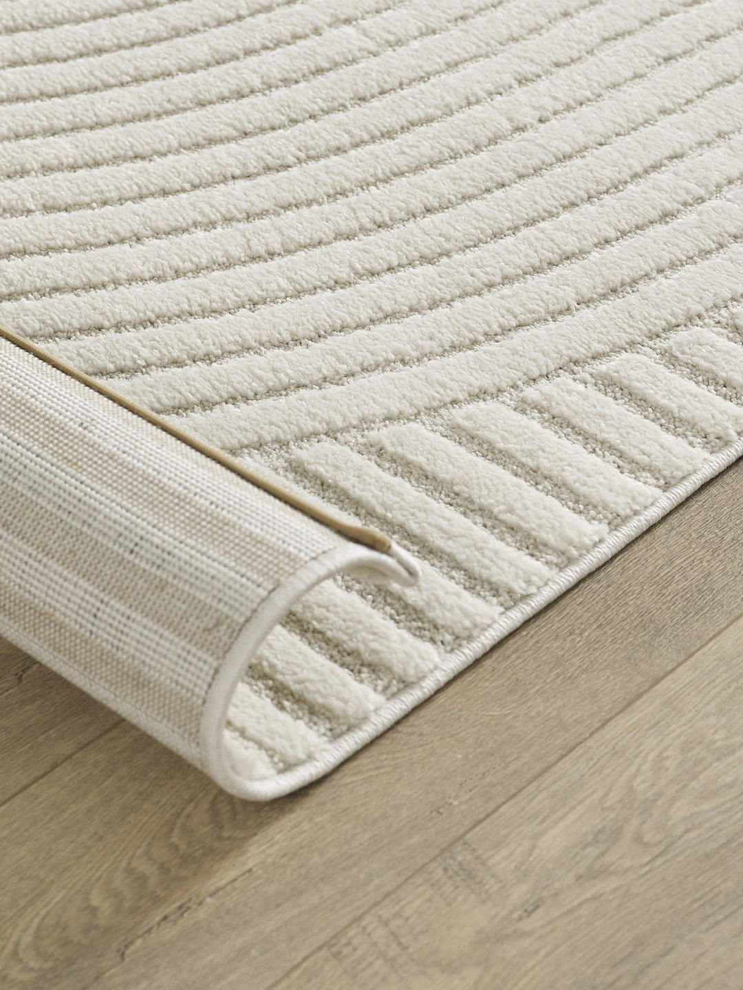 Creme Kurzflor Teppich Geometrisch zur modernen Raumgestaltung Kollektion CETINA_