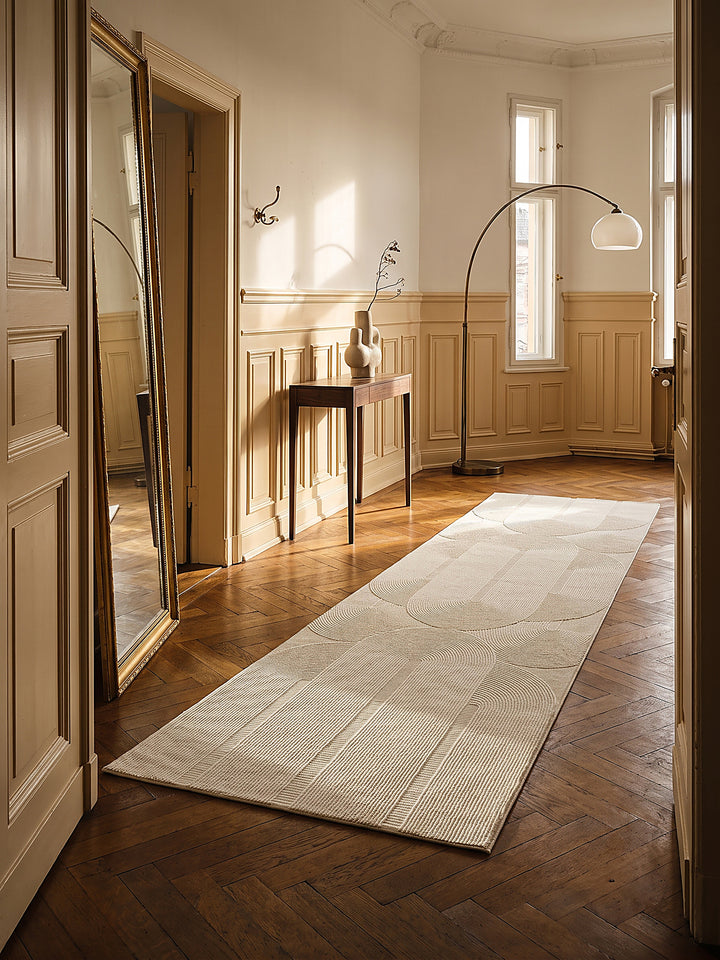 Teppich Creme Läufer im modernen Wohnzimmer_