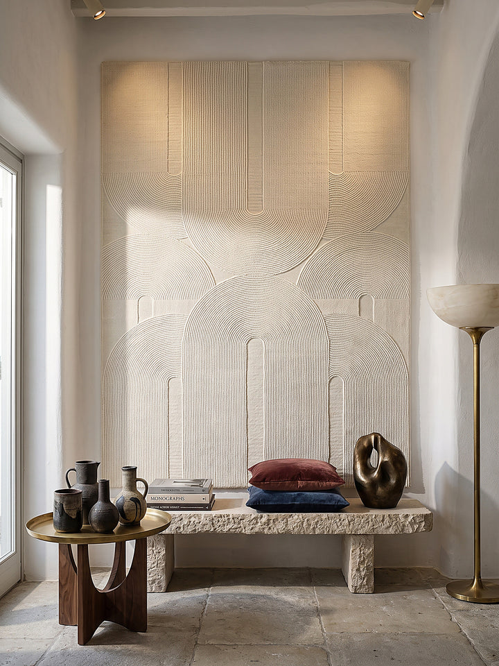 Teppich Creme als Wandteppich_
