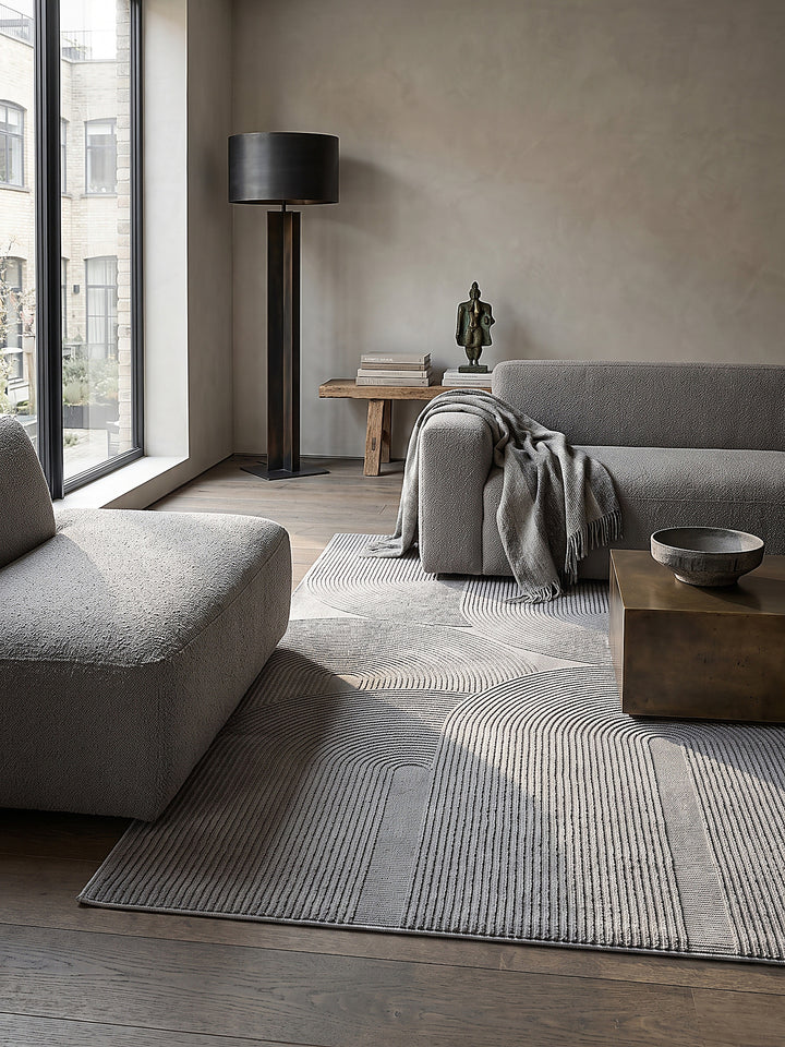 Teppich Grau rechteckig Editorial Styling_