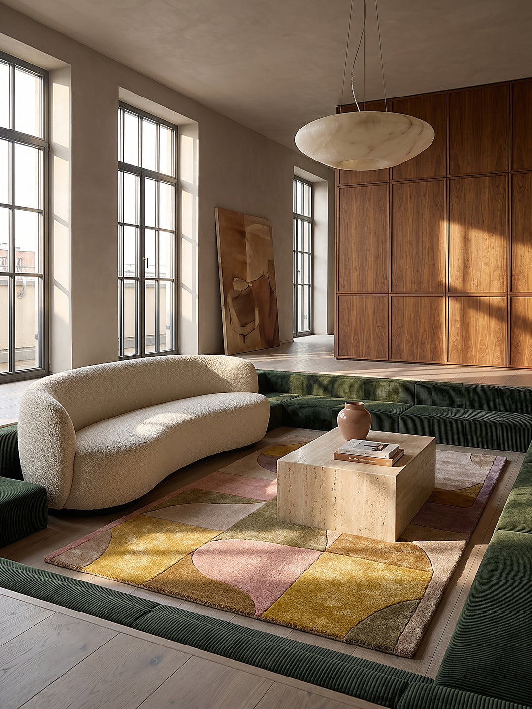 Teppich Multi rechteckig im modernen Wohnzimmer_