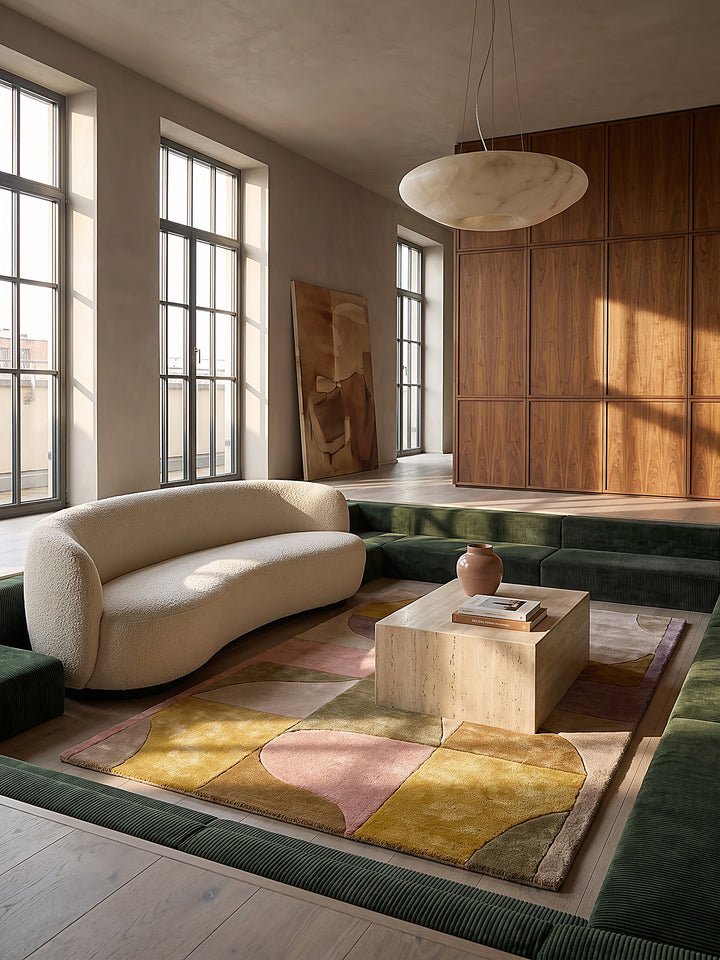Teppich Multi rechteckig im modernen Wohnzimmer_