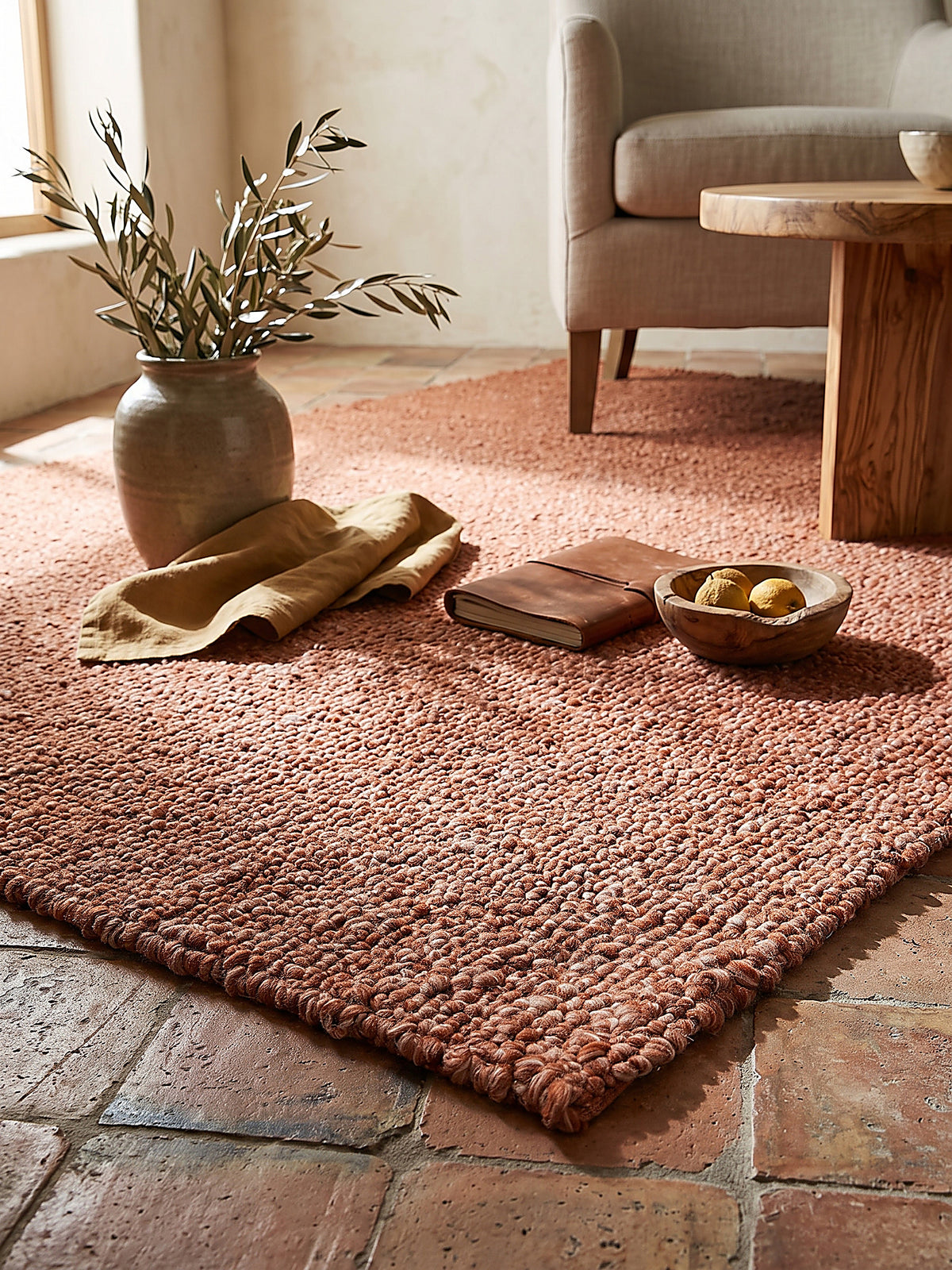 Teppich Terrakotta rechteckig Editorial Styling