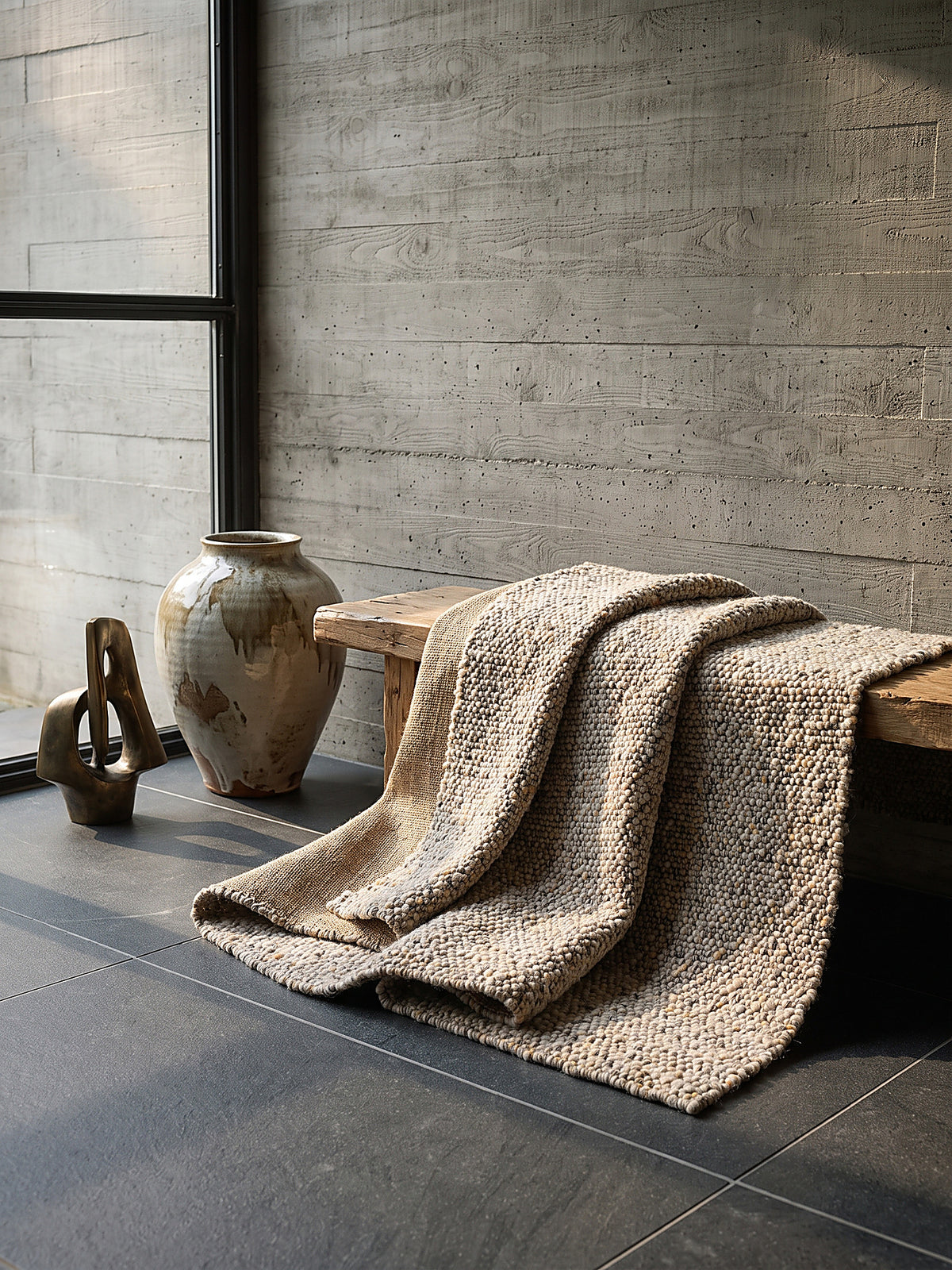 Teppich Gelb-Grau rechteckig Editorial Styling_