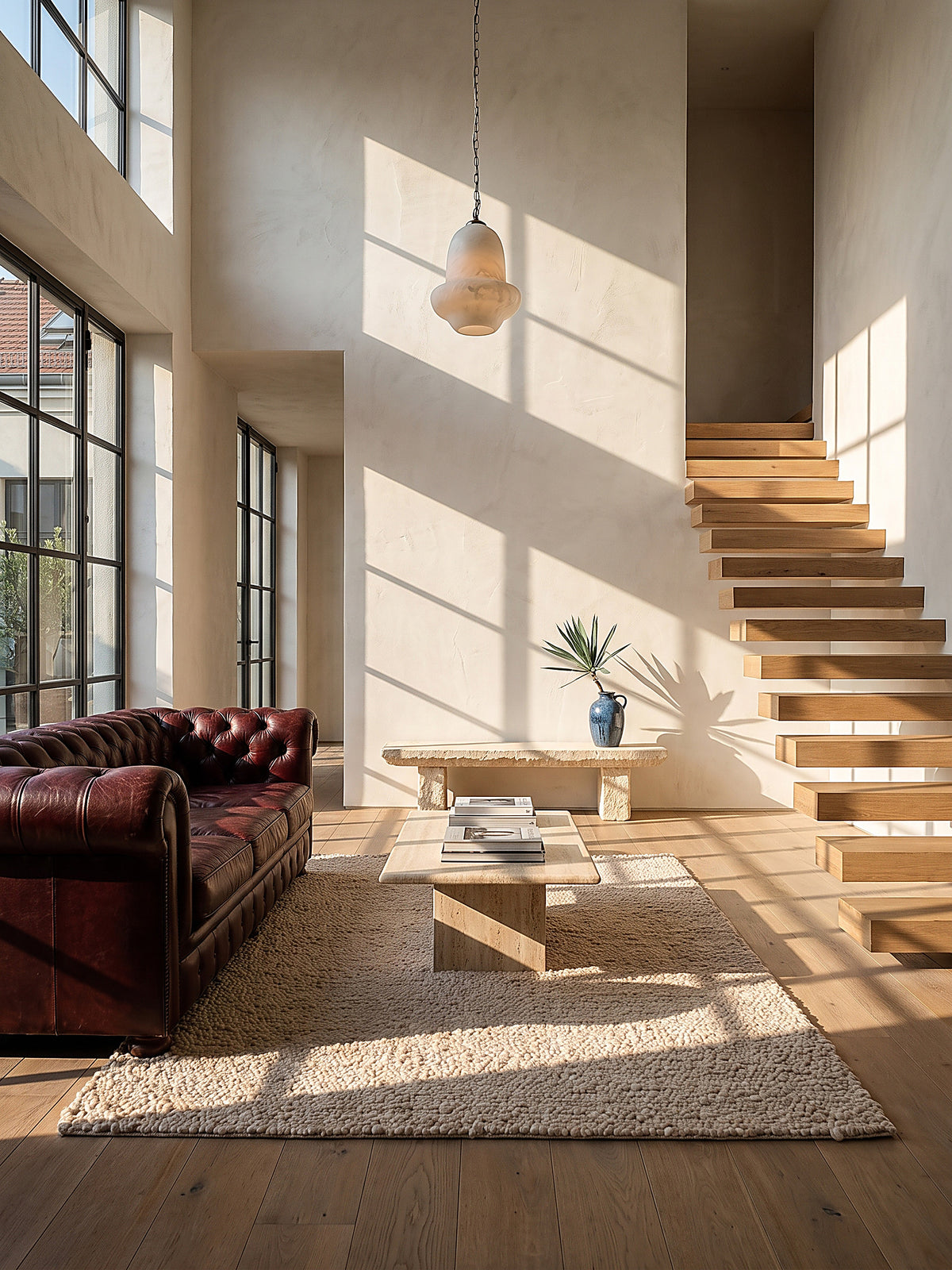 Teppich Creme rechteckig im modernen Wohnzimmer_