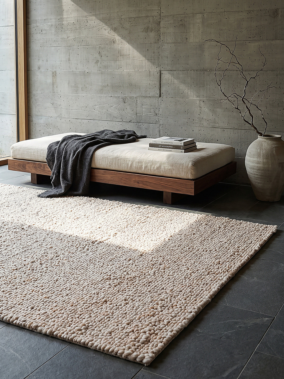Teppich Creme rechteckig Editorial Styling_
