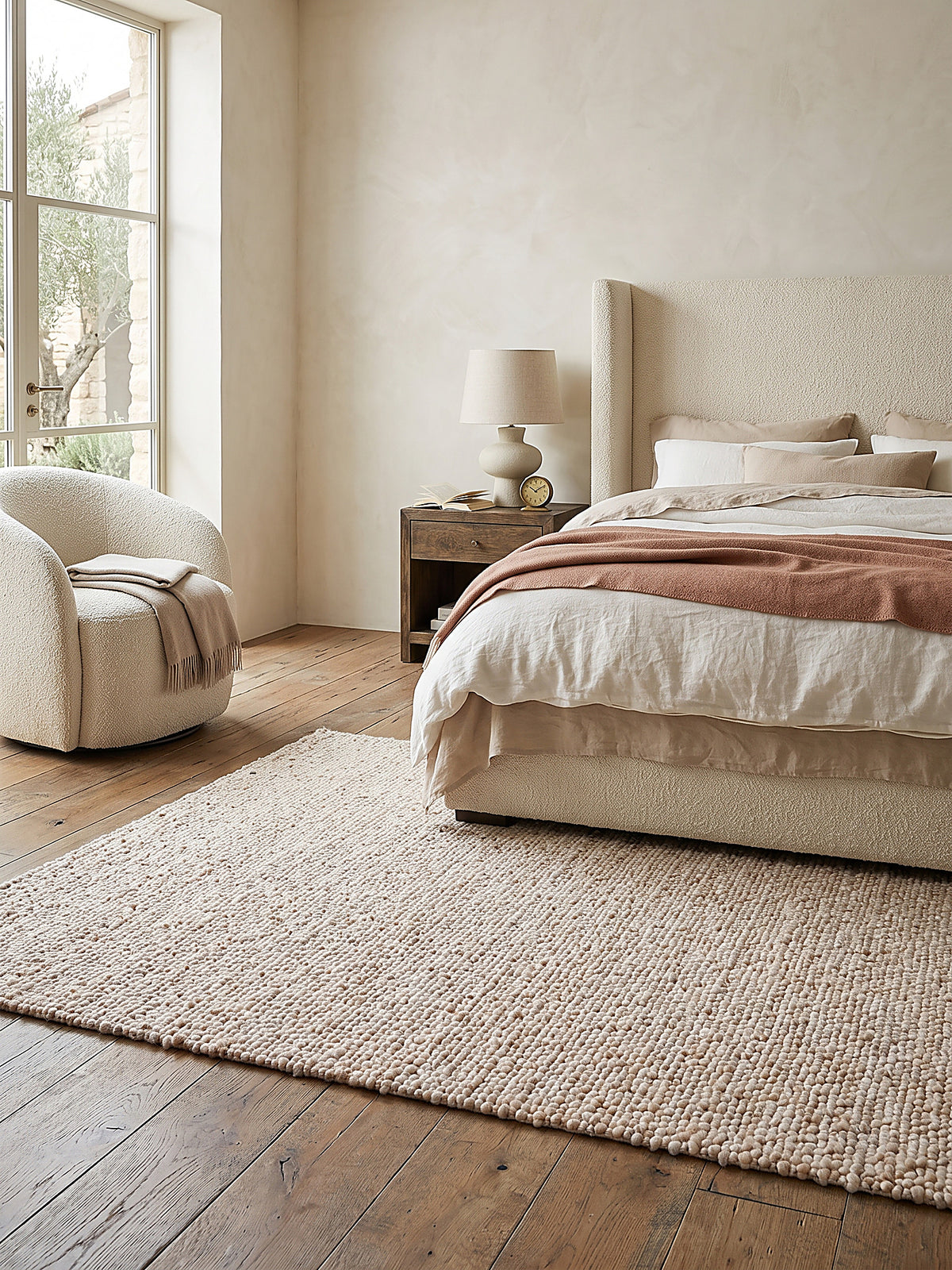 Teppich Creme Textur Nahaufnahme_