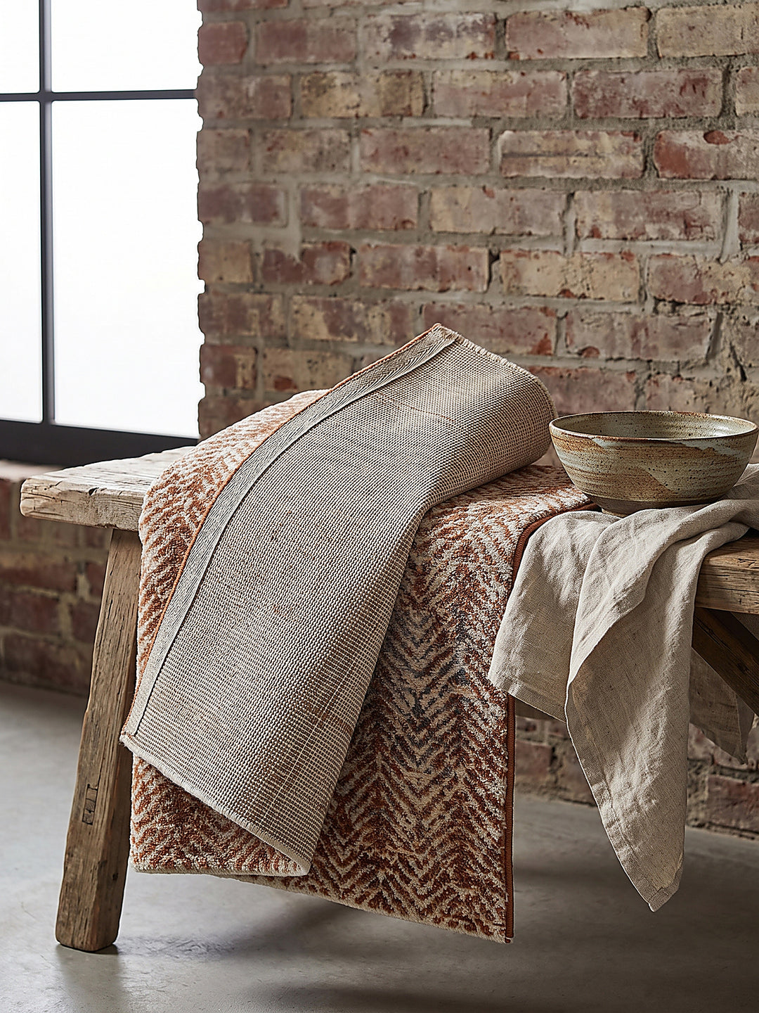 Teppich Natur-Terrakotta rechteckig Editorial Styling_