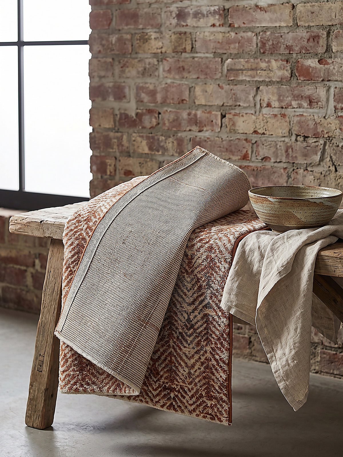 Teppich Natur-Terrakotta rechteckig Editorial Styling_