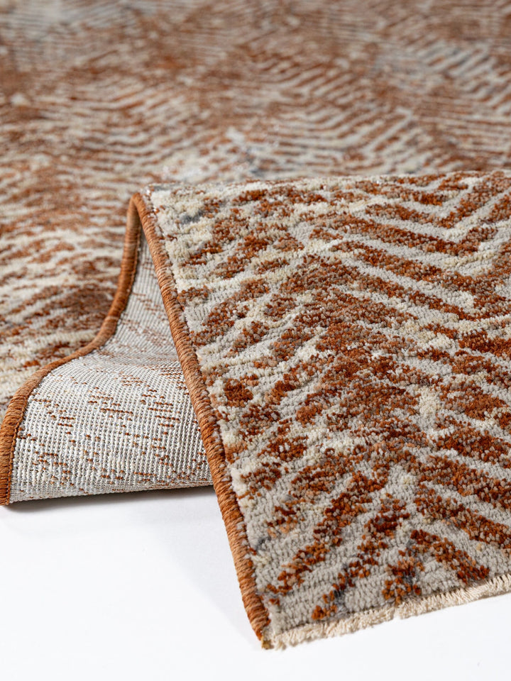Teppich Natur-Terrakotta rechteckig Polyester Einrichtung Wohnidee Bodenbelag CROAL_