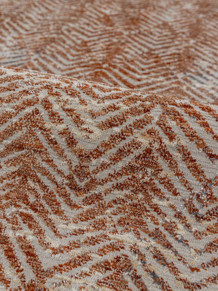 Teppich Natur-Terrakotta rechteckig Polyester Raumgestaltung Inneneinrichtung CROAL_