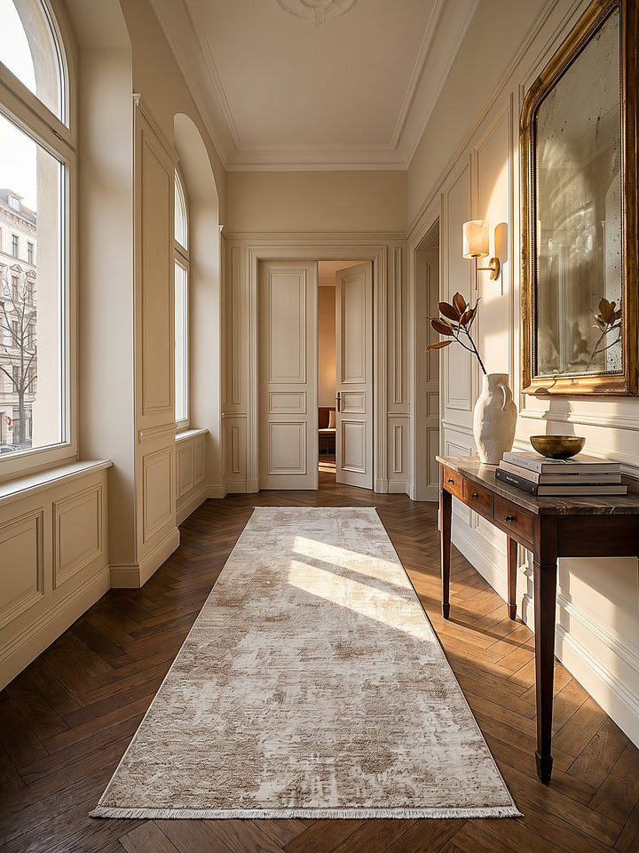 Teppich Beige Läufer im modernen Wohnzimmer_