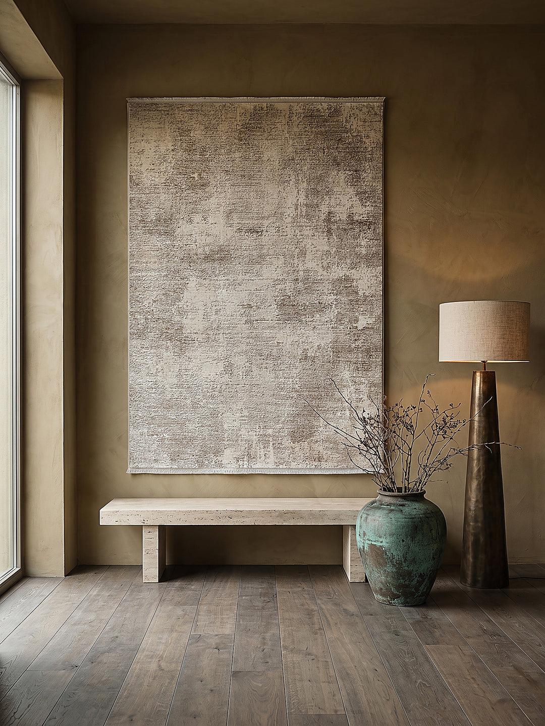Teppich Beige als Wandteppich_