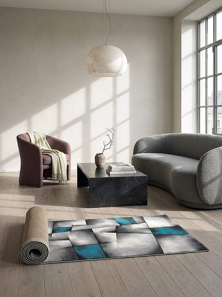 Teppich Türkis Läufer Editorial Styling_