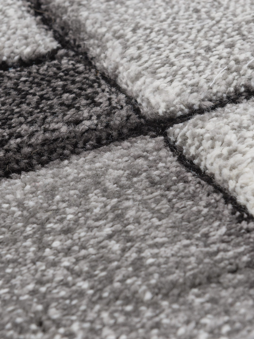 Kurzflorteppich Anthrazit patchwork aus hochwertigem Polypropylen für puristische Einrichtung Kollektion BIENO_