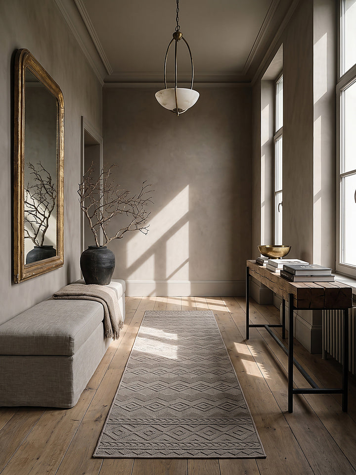 Teppich Beige Läufer im modernen Wohnzimmer_