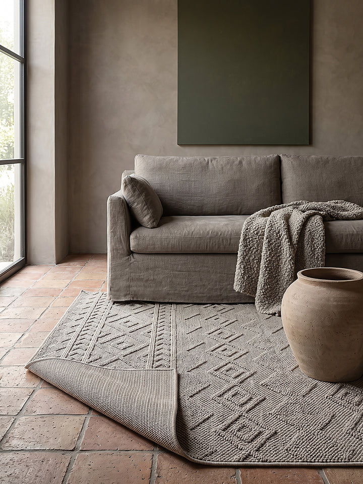 Teppich Beige rechteckig Editorial Styling_