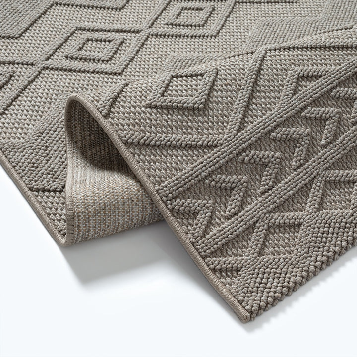 Kurzflor Teppich Beige für Wohnzimmer Schlafzimmer und Flur aus hochwertigem Polypropylen STURA Serie_