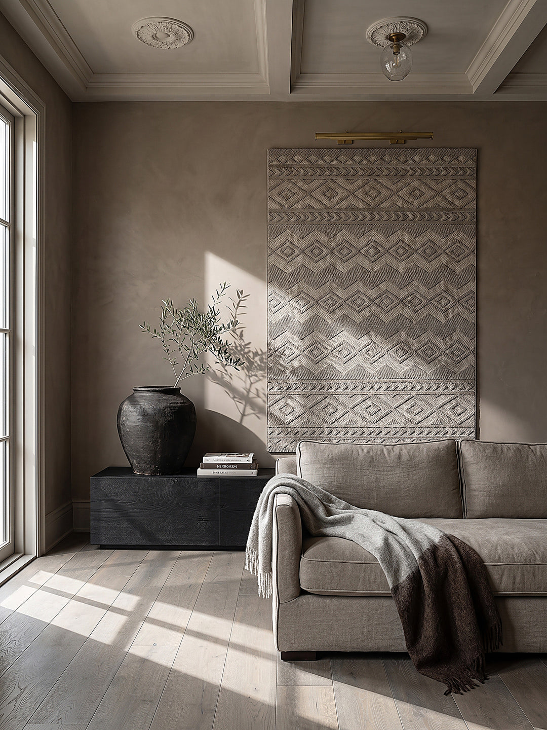 Teppich Beige als Wandteppich_