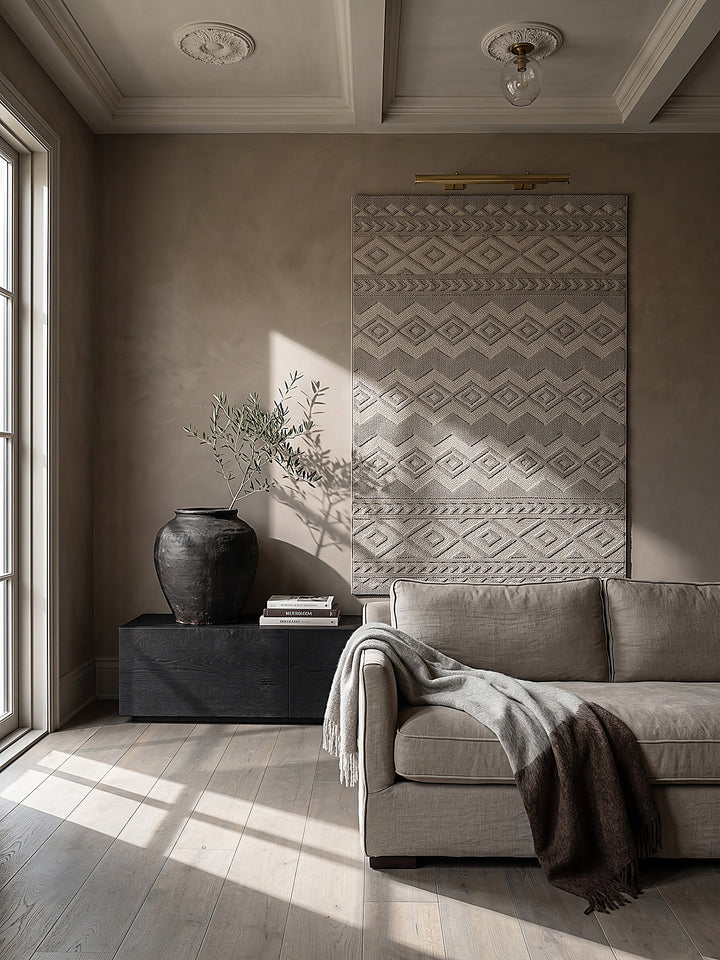Teppich Beige als Wandteppich_
