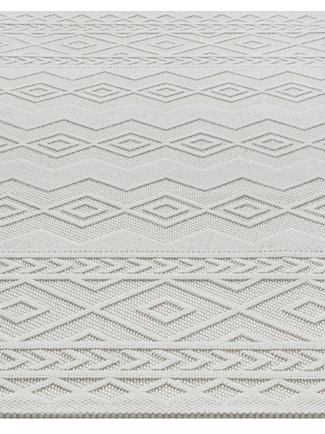 Creme Kurzflorteppich Geometrisch vielseitig für Wohn- und Schlafbereich aus der STURA Kollektion_