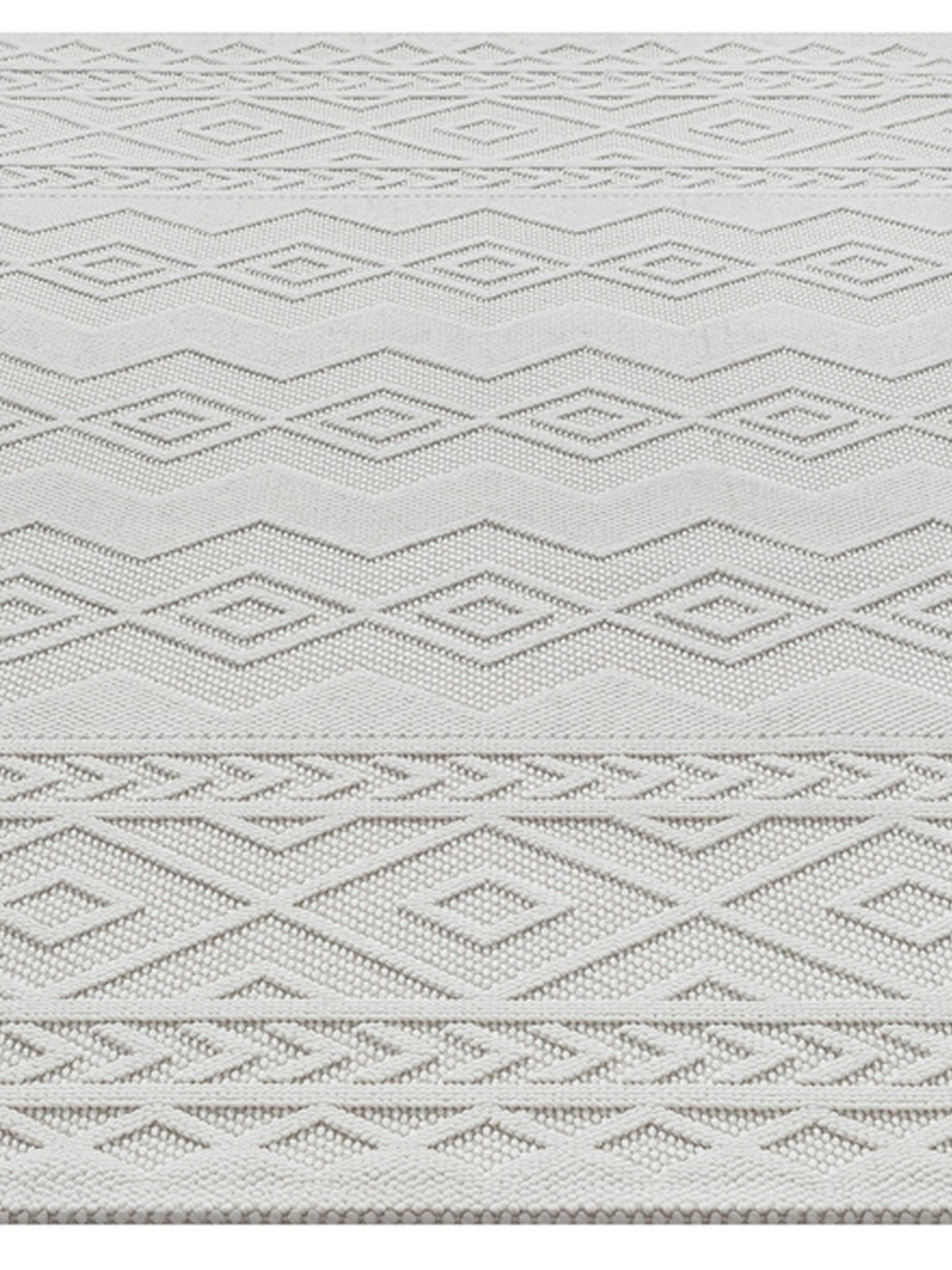 Creme Kurzflorteppich Geometrisch vielseitig für Wohn- und Schlafbereich aus der STURA Kollektion_