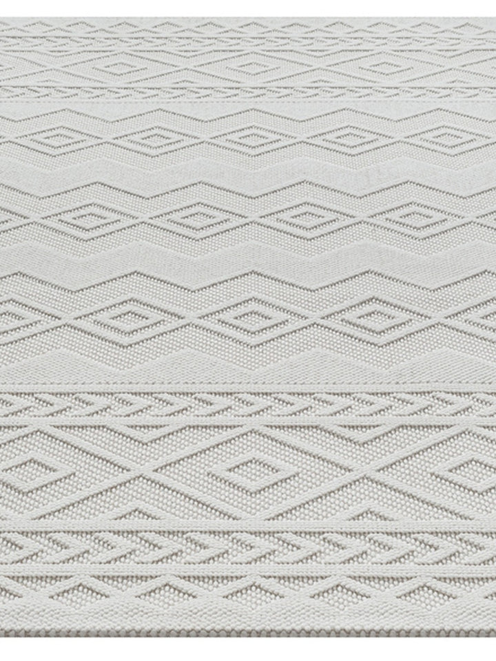 Creme Kurzflorteppich Geometrisch vielseitig für Wohn- und Schlafbereich aus der STURA Kollektion_