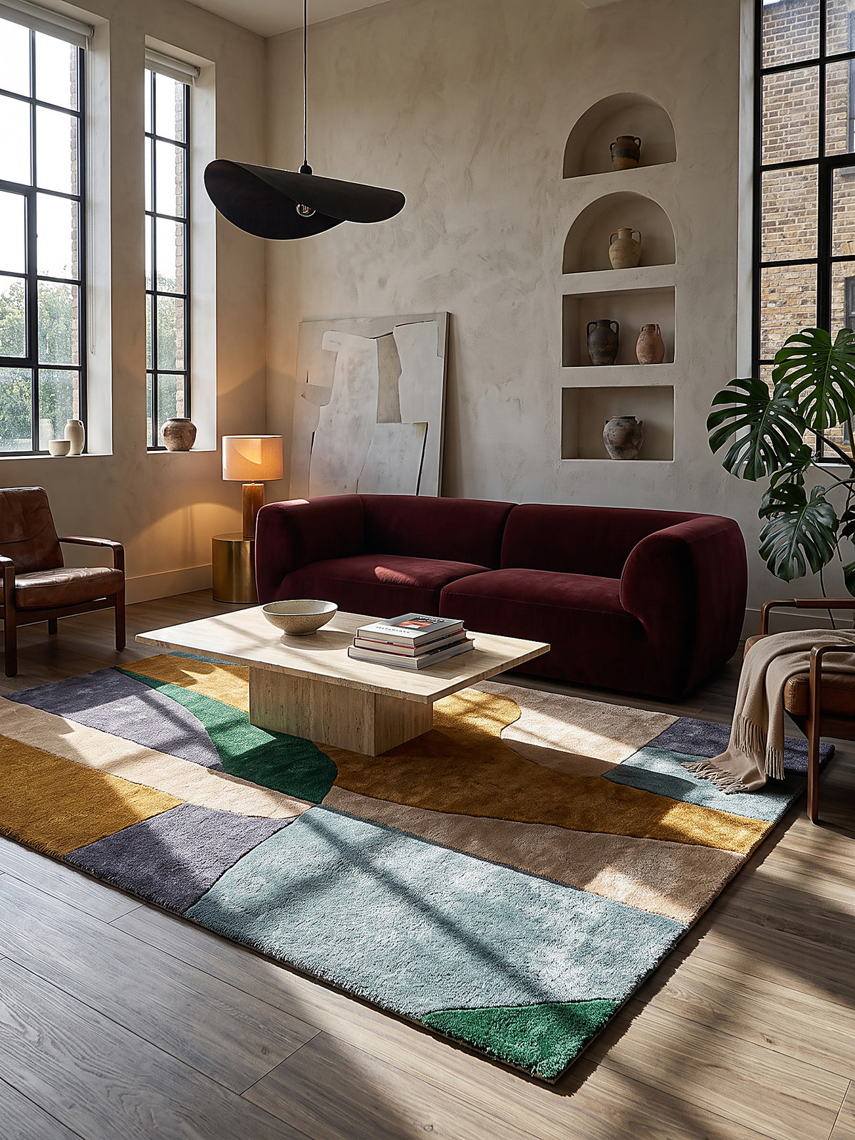 Teppich Multi rechteckig im modernen Wohnzimmer