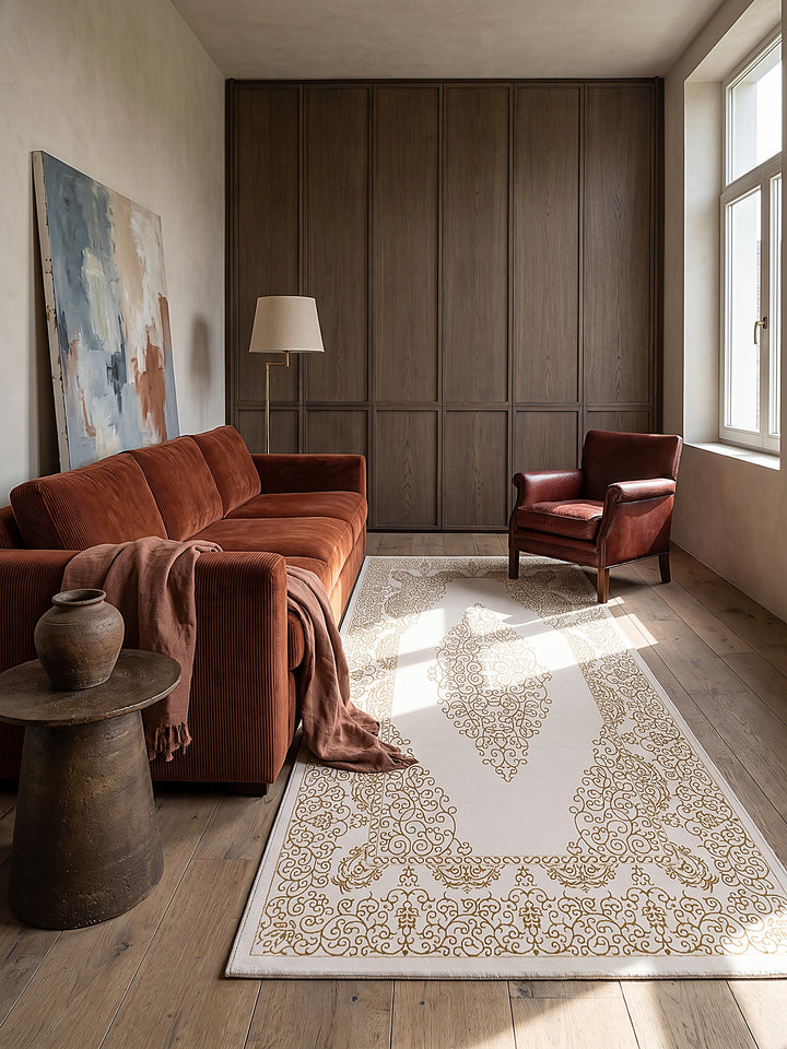 Teppich Creme Textur Nahaufnahme_