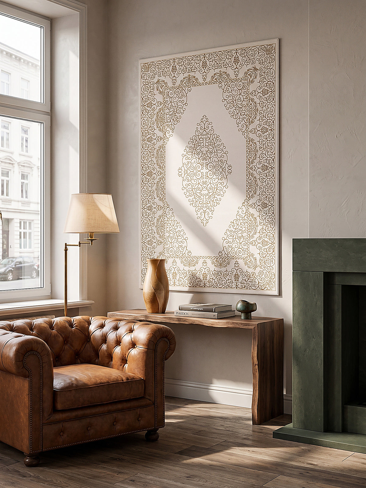 Teppich Creme als Wandteppich