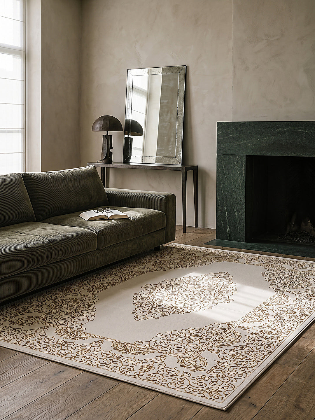 Teppich Creme Textur Nahaufnahme_