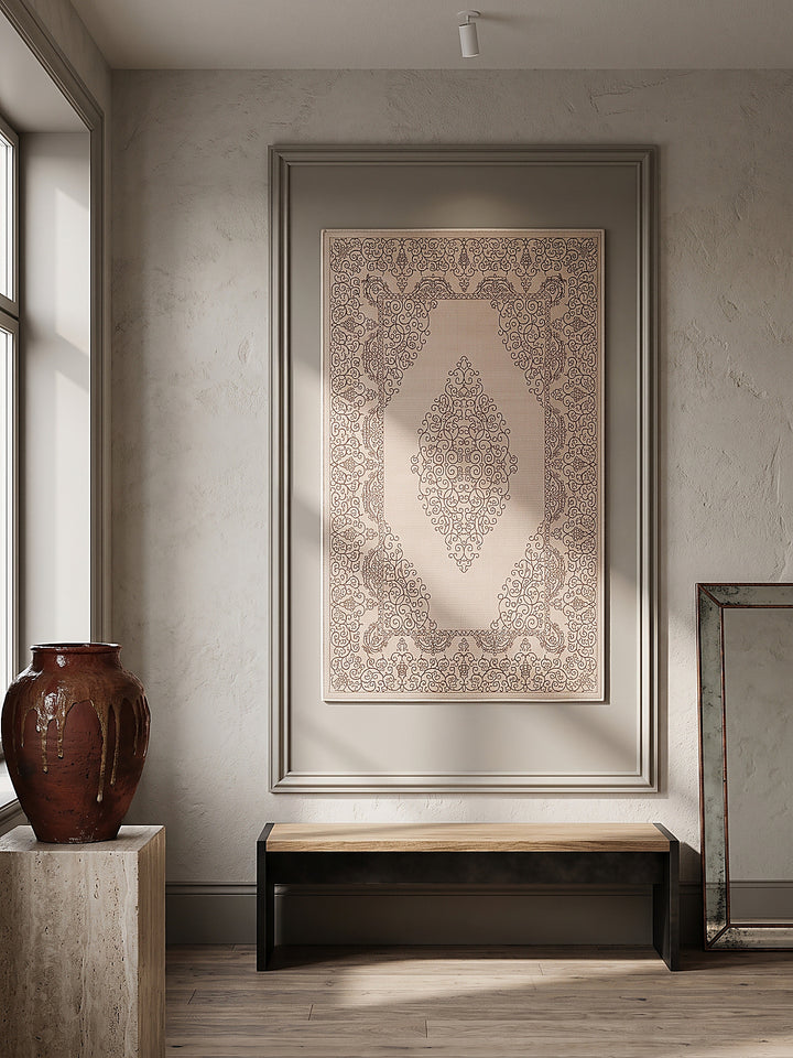 Teppich Beige als Wandteppich_