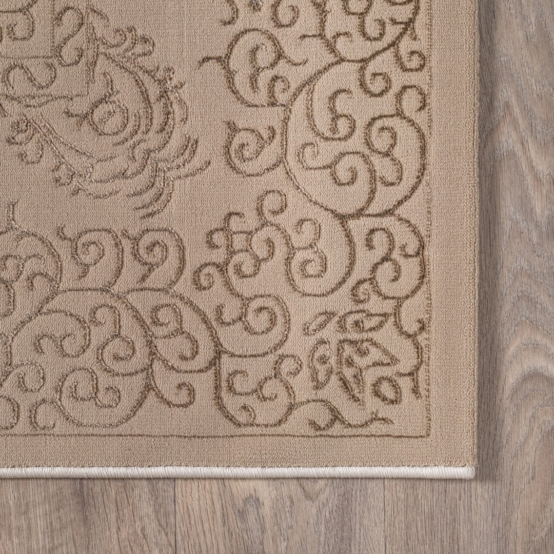 Teppich Beige Läufer Polyester Wohnzimmer Schlafzimmer Flur ERESMA_