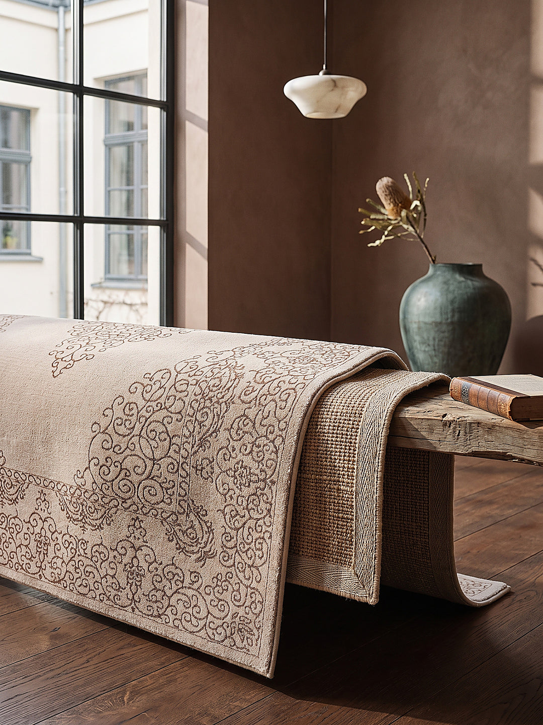 Teppich Beige rechteckig Editorial Styling_