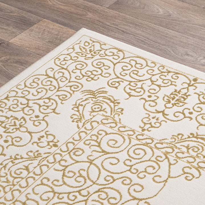 Teppich Creme Läufer Polyester Wohnzimmer Schlafzimmer Flur ERESMA_