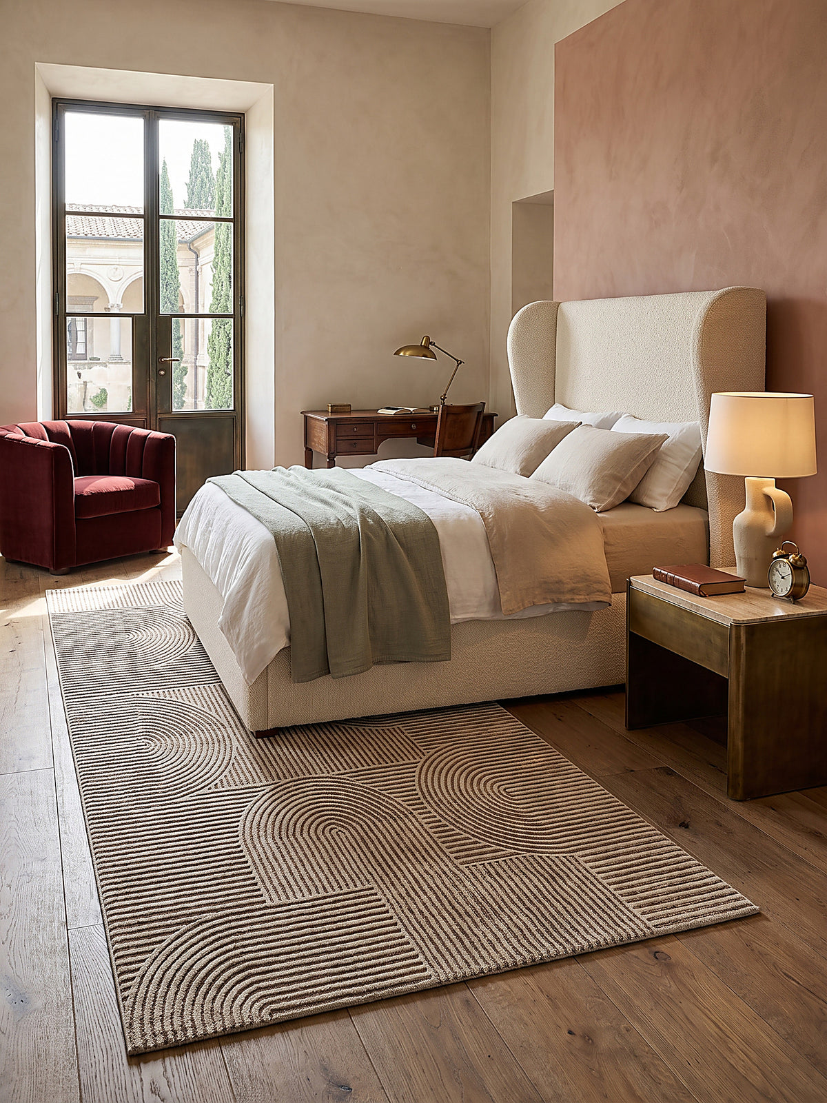 Teppich Beige Läufer gemütliche Wohnszene_