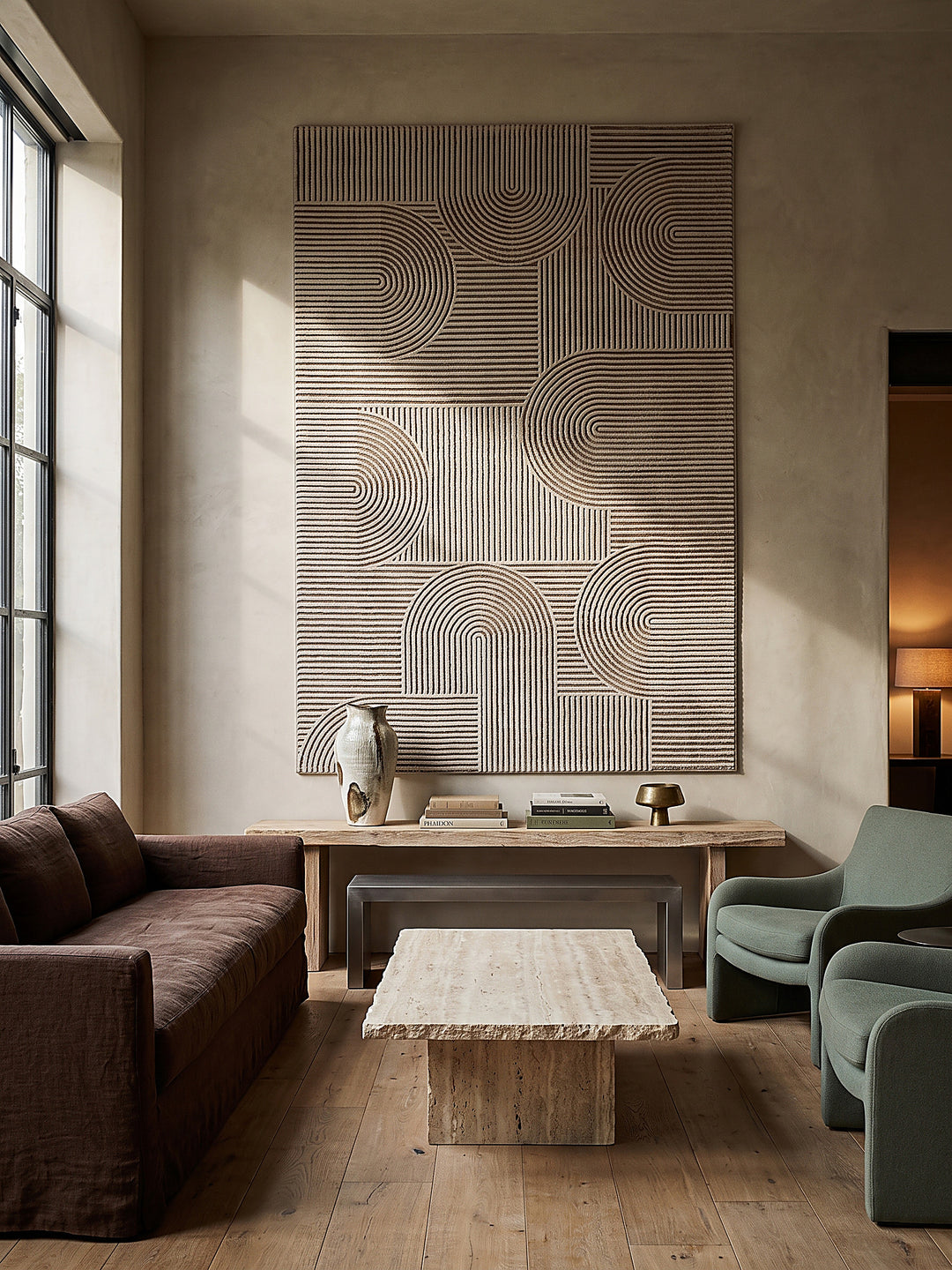 Teppich Beige als Wandteppich_