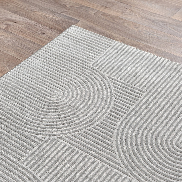Teppich Grau rechteckig Polyester Einrichtung Wohnidee Bodenbelag ERESMA_