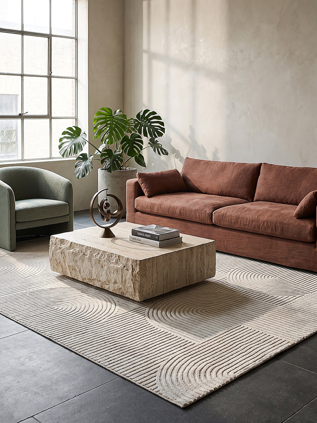 Teppich Creme rechteckig Editorial Styling_