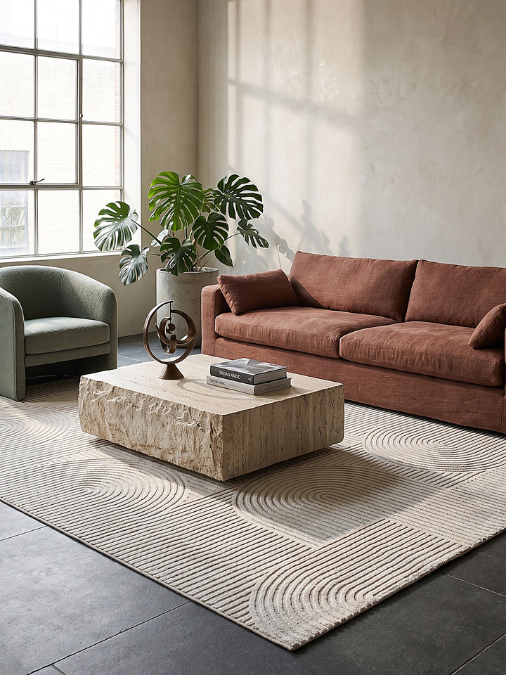 Teppich Creme rechteckig Editorial Styling_